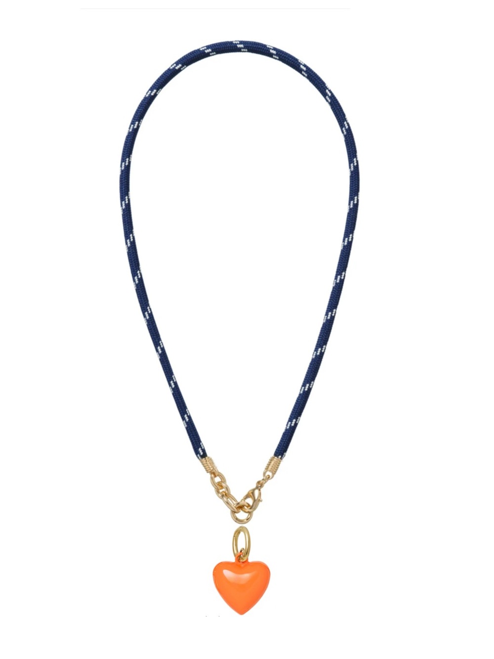 NWOT Roxanne Assoulin The Happy Cord
Charm Necklace Navy Cord
Persimmon Heart